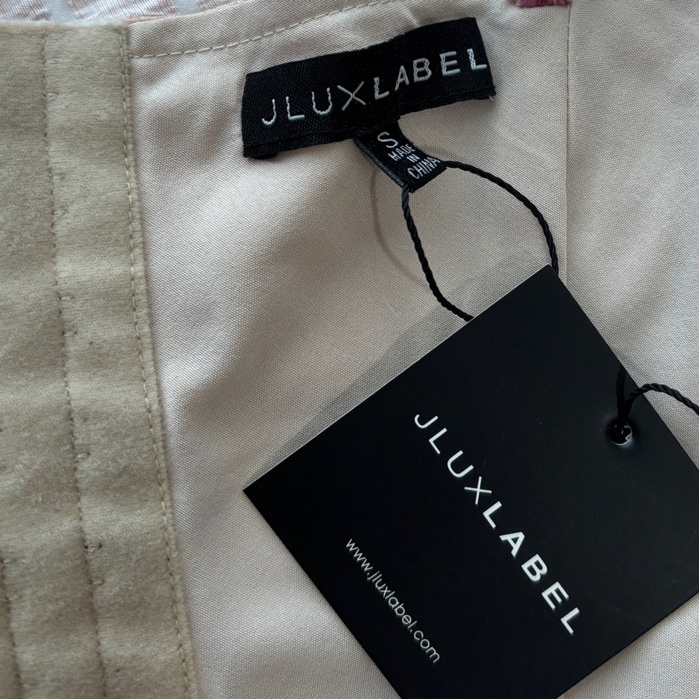 NWT • JLUXLABEL • WOMENS BEIGE NORAH SKIRT SET • SMALL • SILHOUETTE FORM FITTING - Picture 6 of 6
